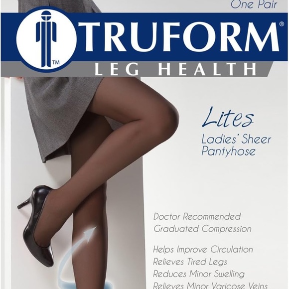 Truform womens 1765 Medical Support Hose Taupe Size M - Picture 4 of 4